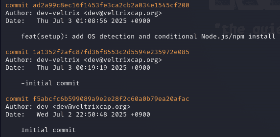 Git commits with GMT+9 timezone timestamps