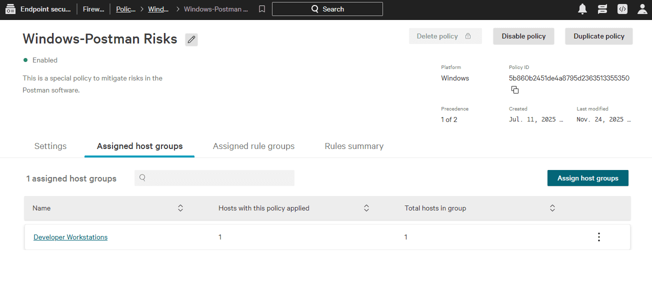 Policy-host-group-assigned