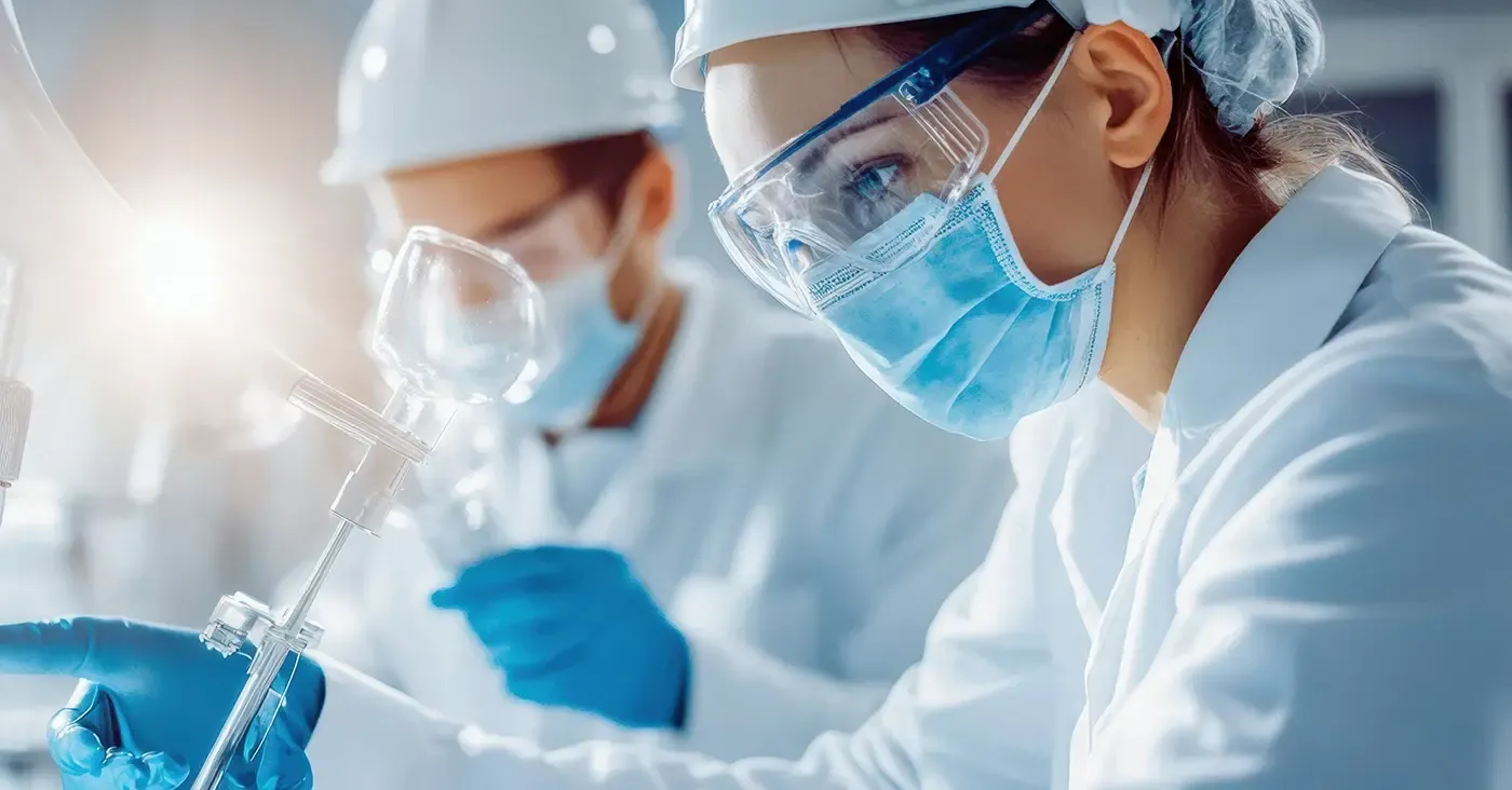 medical scientists looking focused