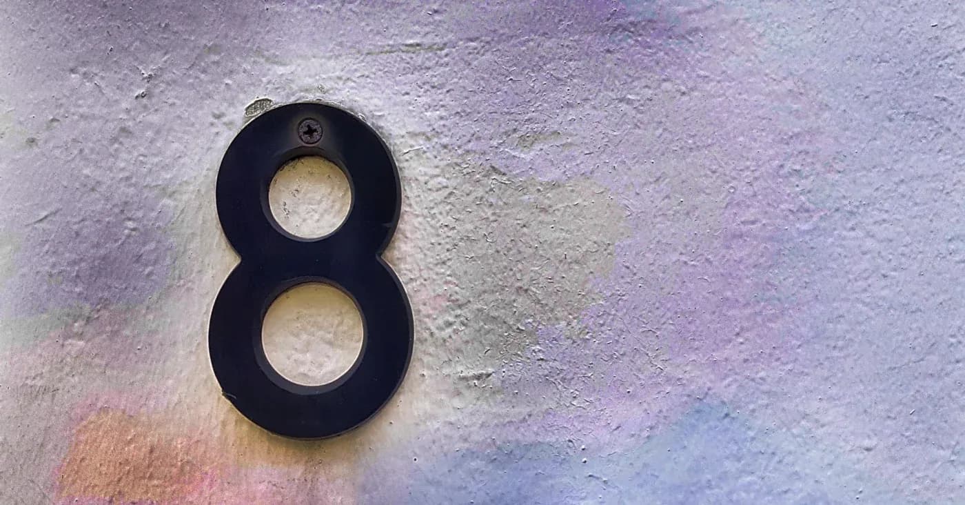 number 8 on wall