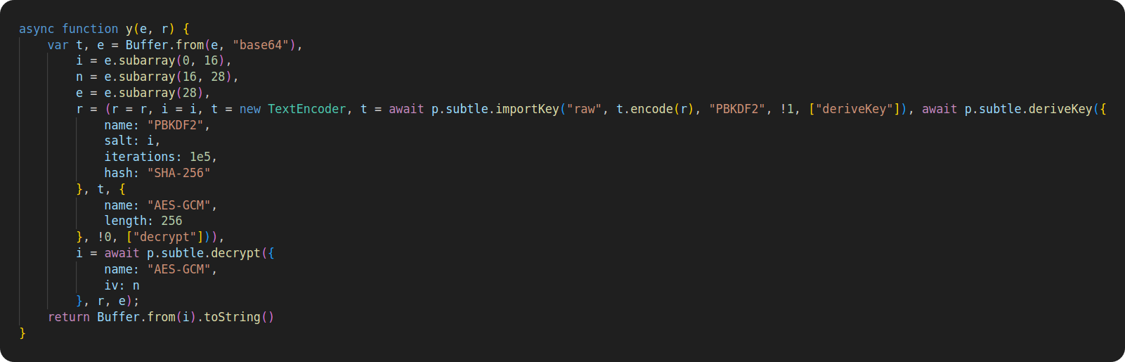 Decryption part, using key constructed in the file graph-settings.min.js