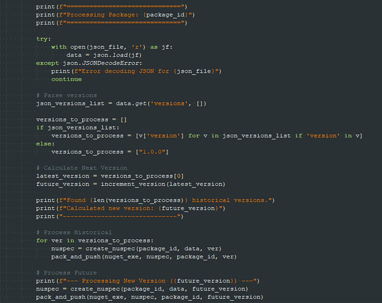 Processing and publishing to NuGet