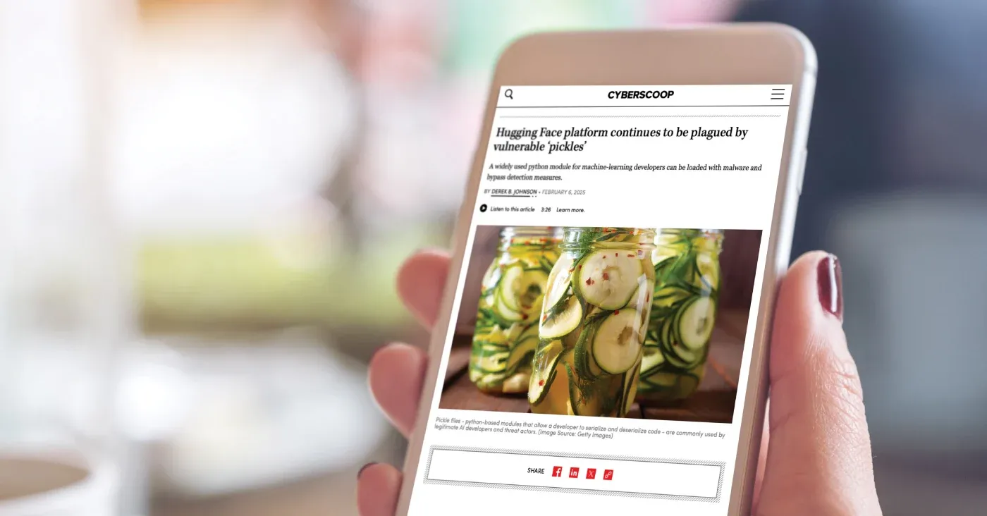 phone screen displaying news article