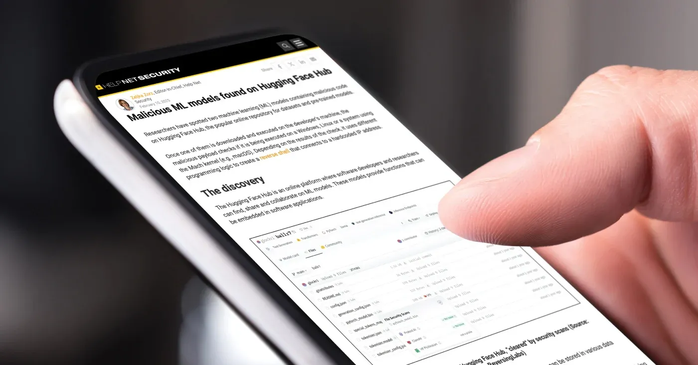 phone screen displaying news article
