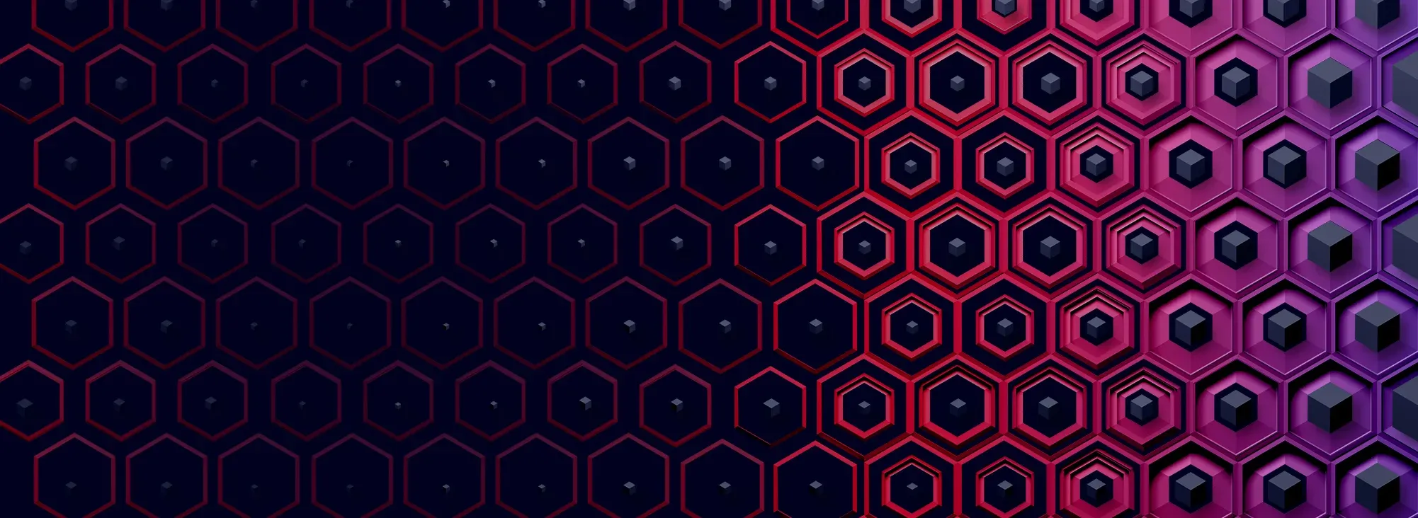 purple to red gradient of hexagons
