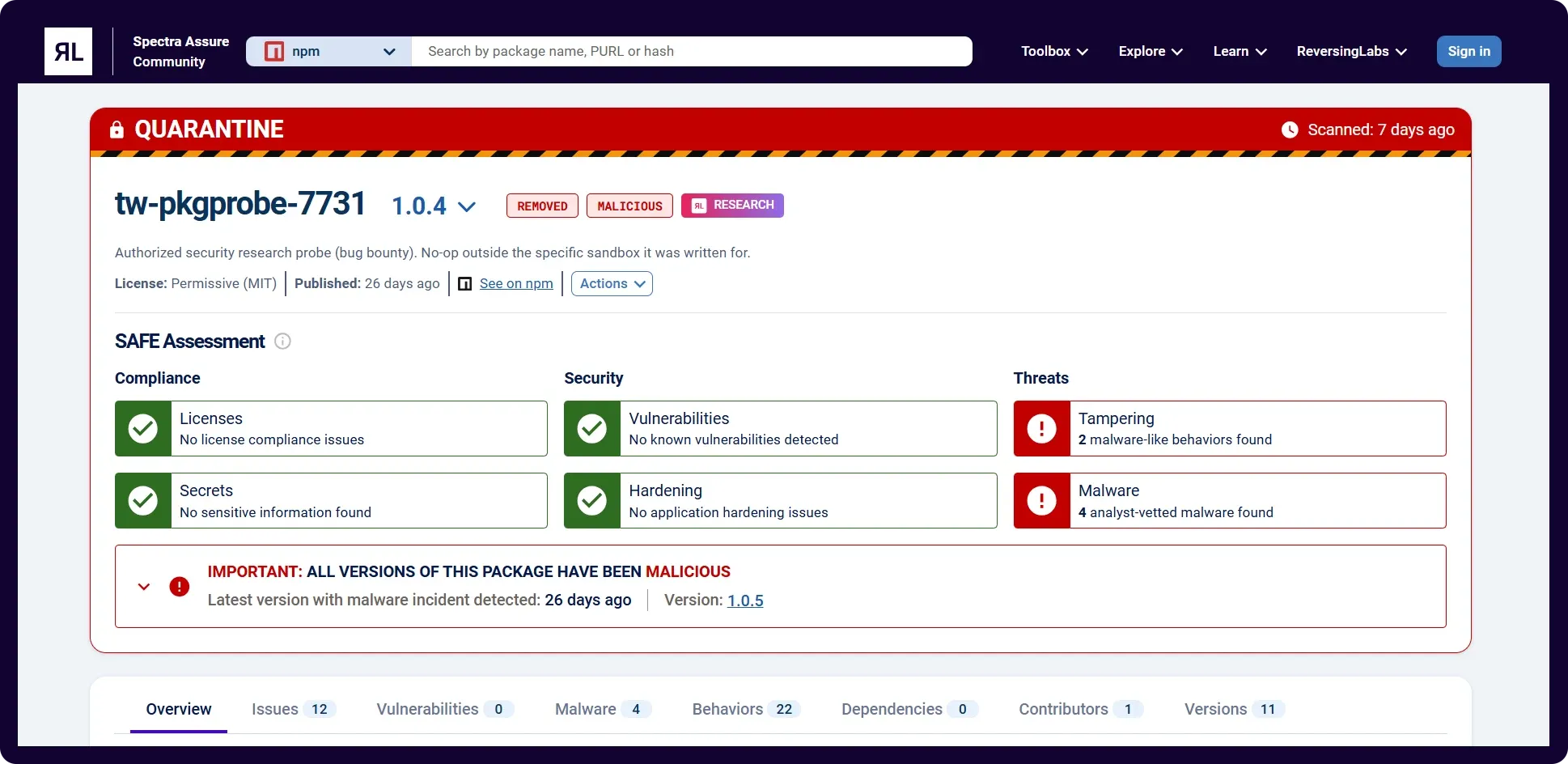Spectra Assure Community page