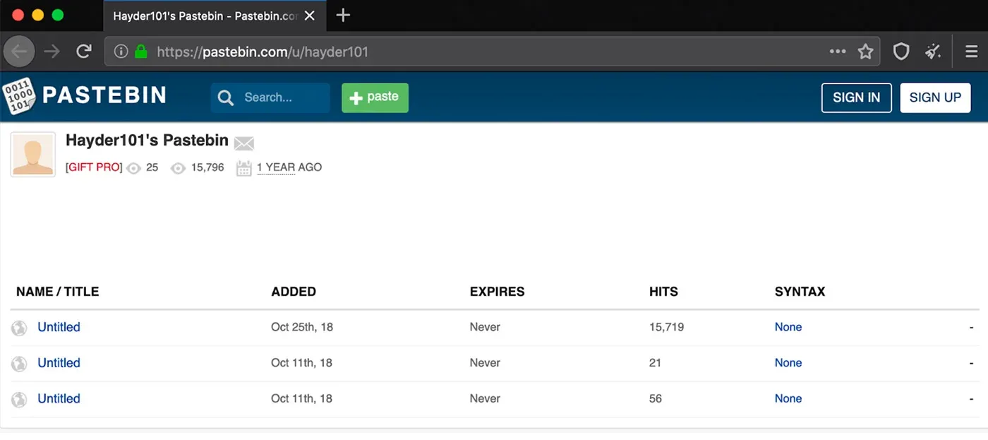 Pastebin.com Uploads from hayder101