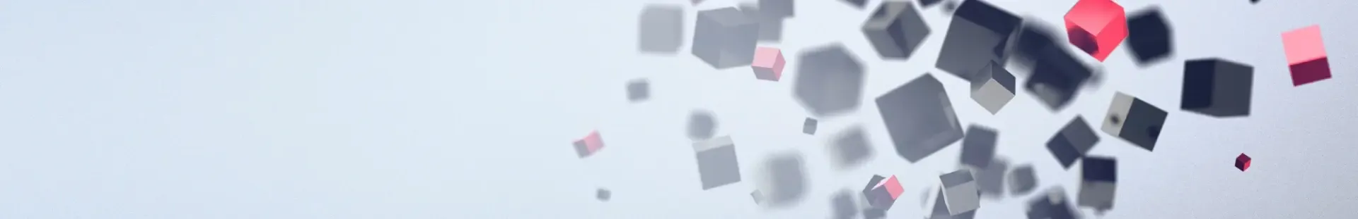 floating black and red cubes