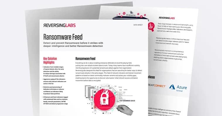 ransomware feed report with lock logo