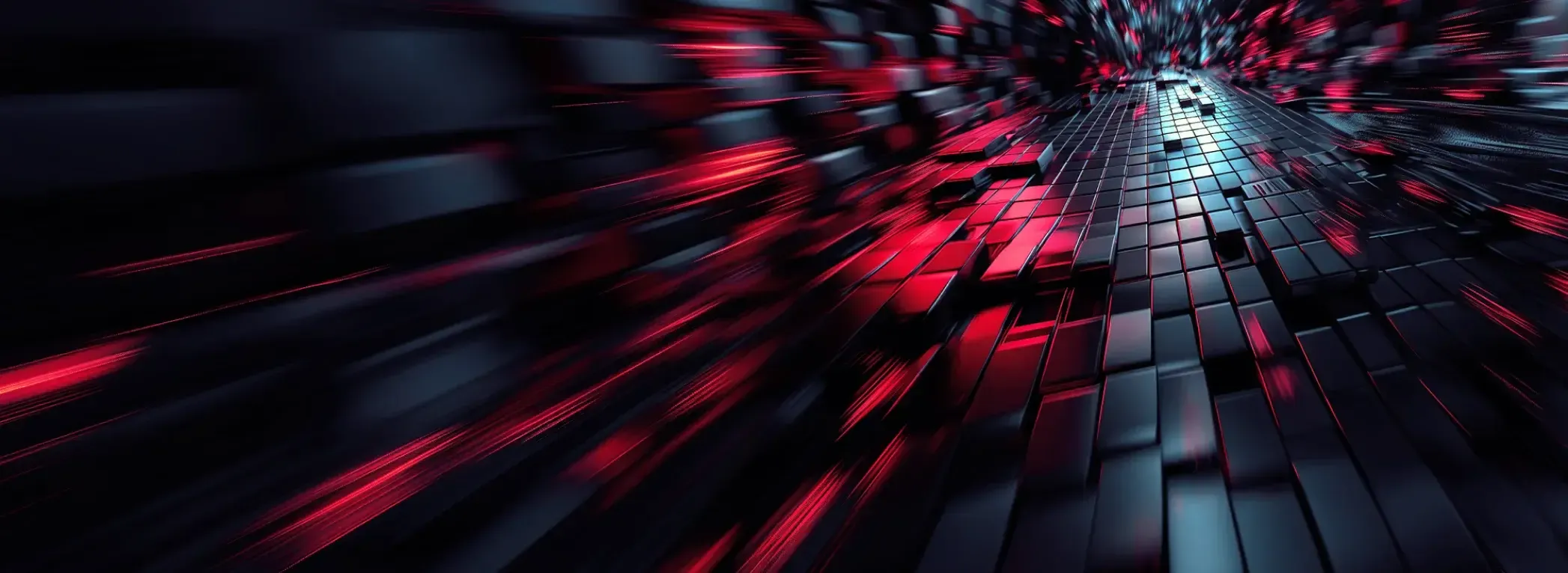 red and black cubes zooming