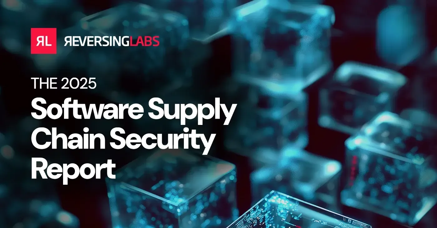 software supply chain security report over blue cubes