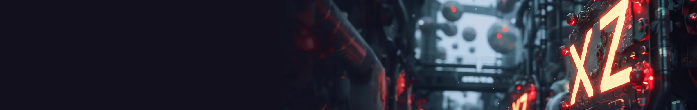 futuristic street with glowing XZ sign