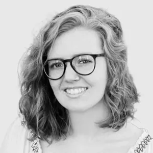 smiling woman with glasses