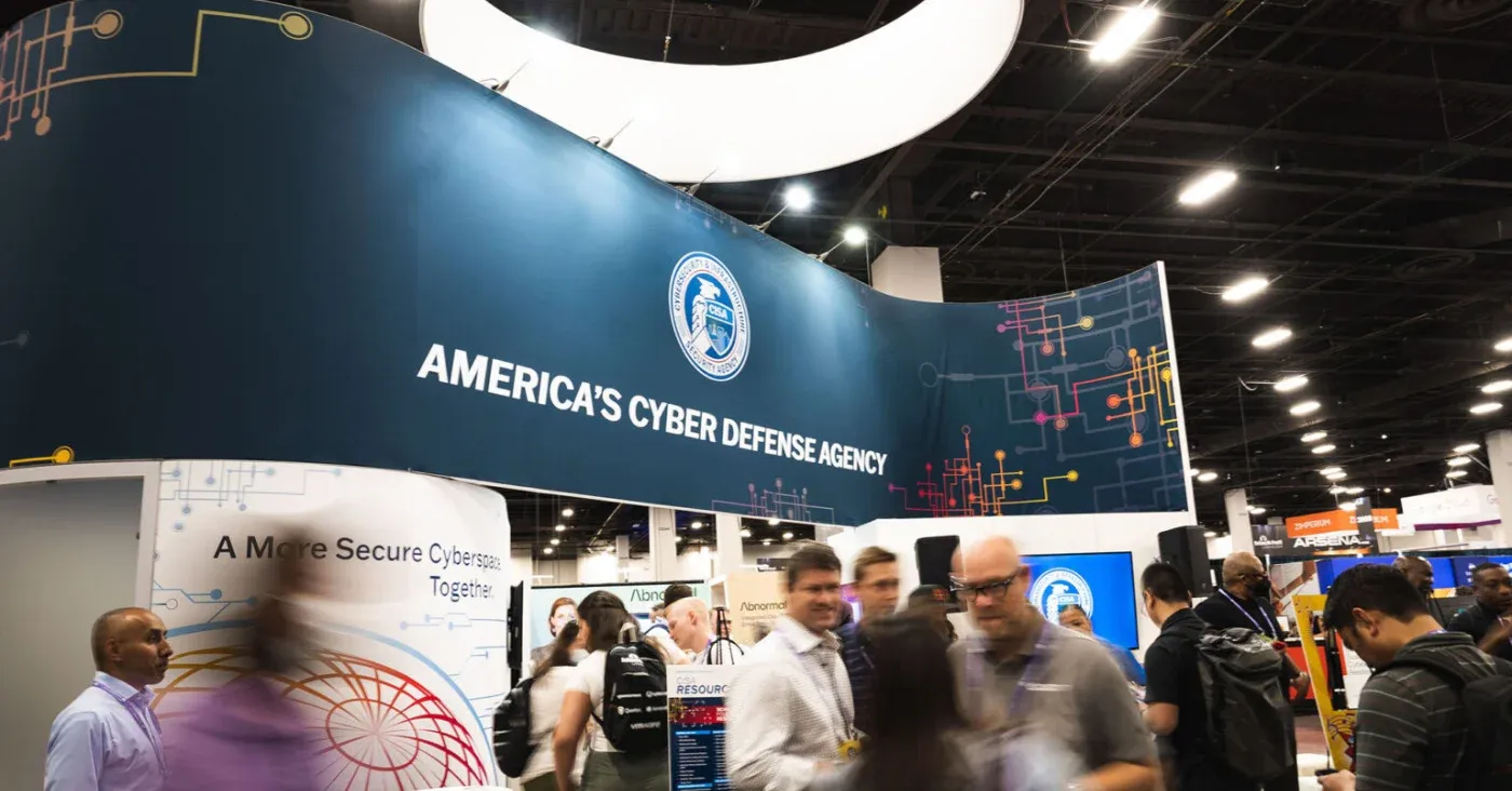 bustling conference center of attendees