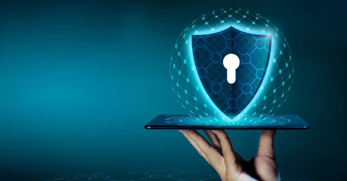 shield hologram coming out of tablet