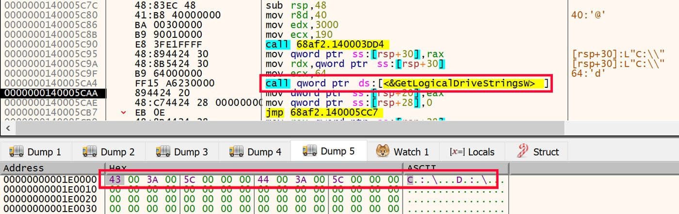 Disassembled code showing a sequence of API calls including Sleep, and multiple GET/POST string references, highlighting URLs, User-Agent string, and an IP address.
