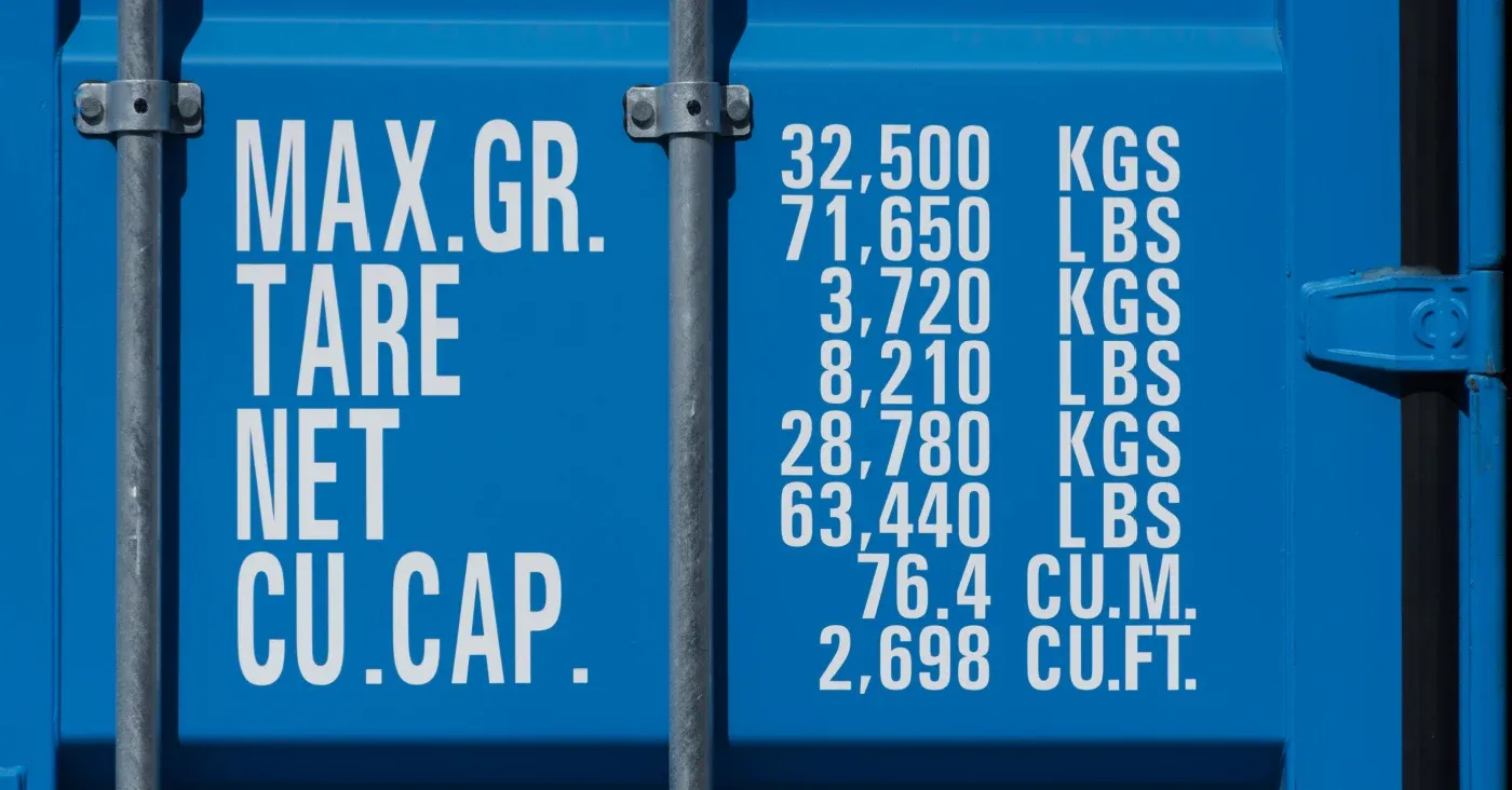 cargo container weight limits