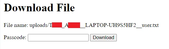 Password-protected file download form