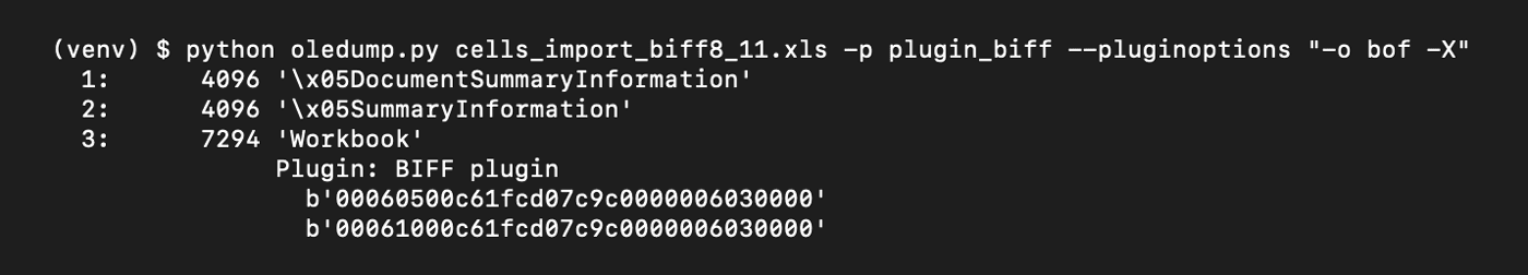 BOF Record Output from oledump