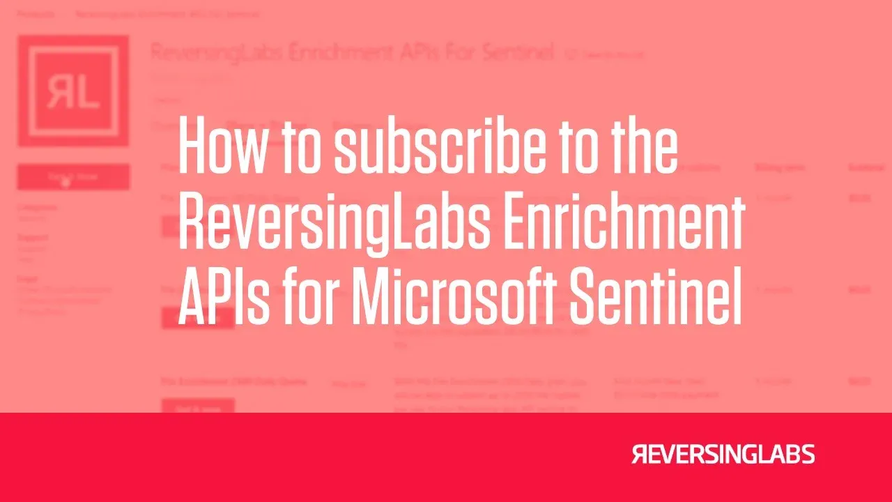 ReversingLabs File Enrichment API for Microsoft Sentinel