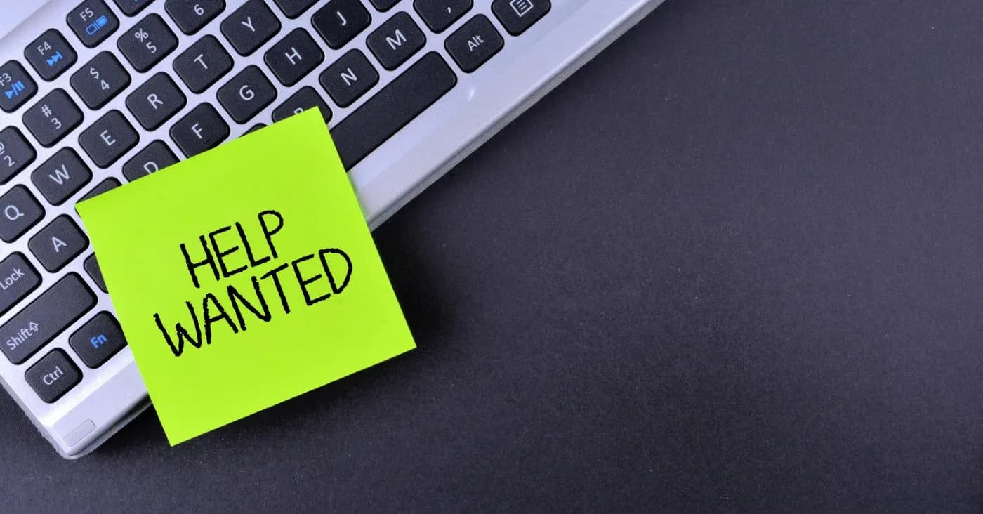 help wanted post it on laptop