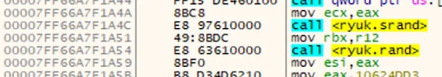 first Set of Instructions as Seen in Debugger