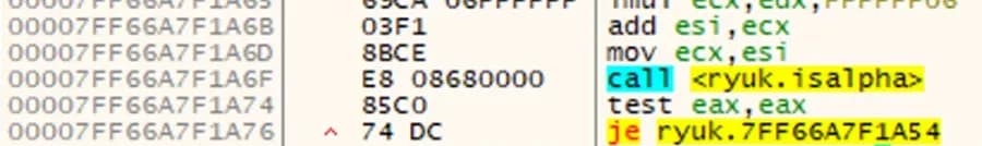 Second Set of Instructions as Seen in Debugger