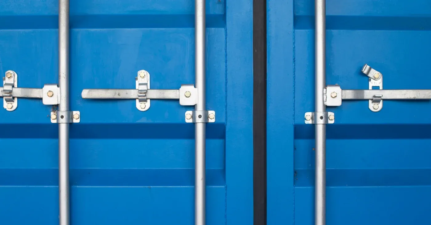 blue freight container