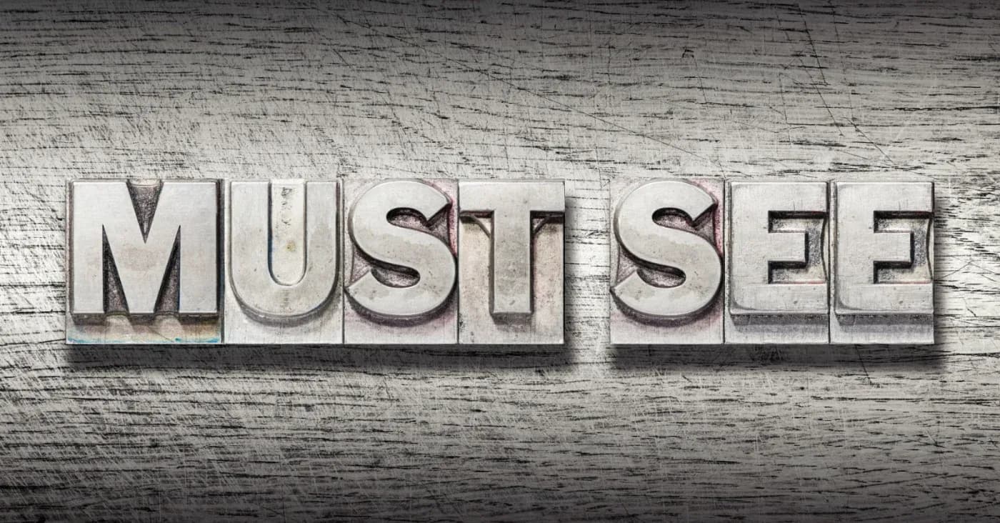 metal block letters spelling must see