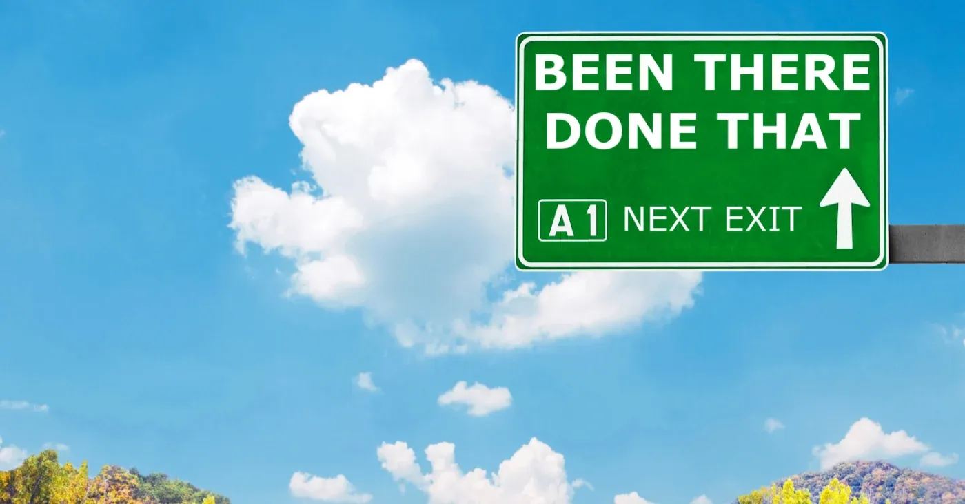 highway exit sign labeled been there done that