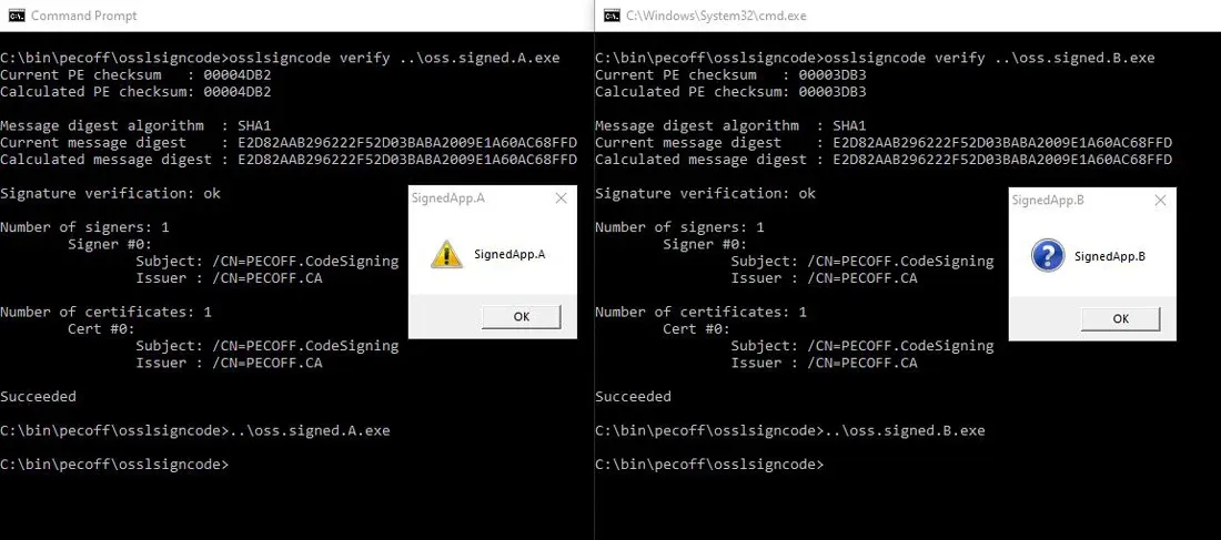 osslsigncode authenticode integrity validation