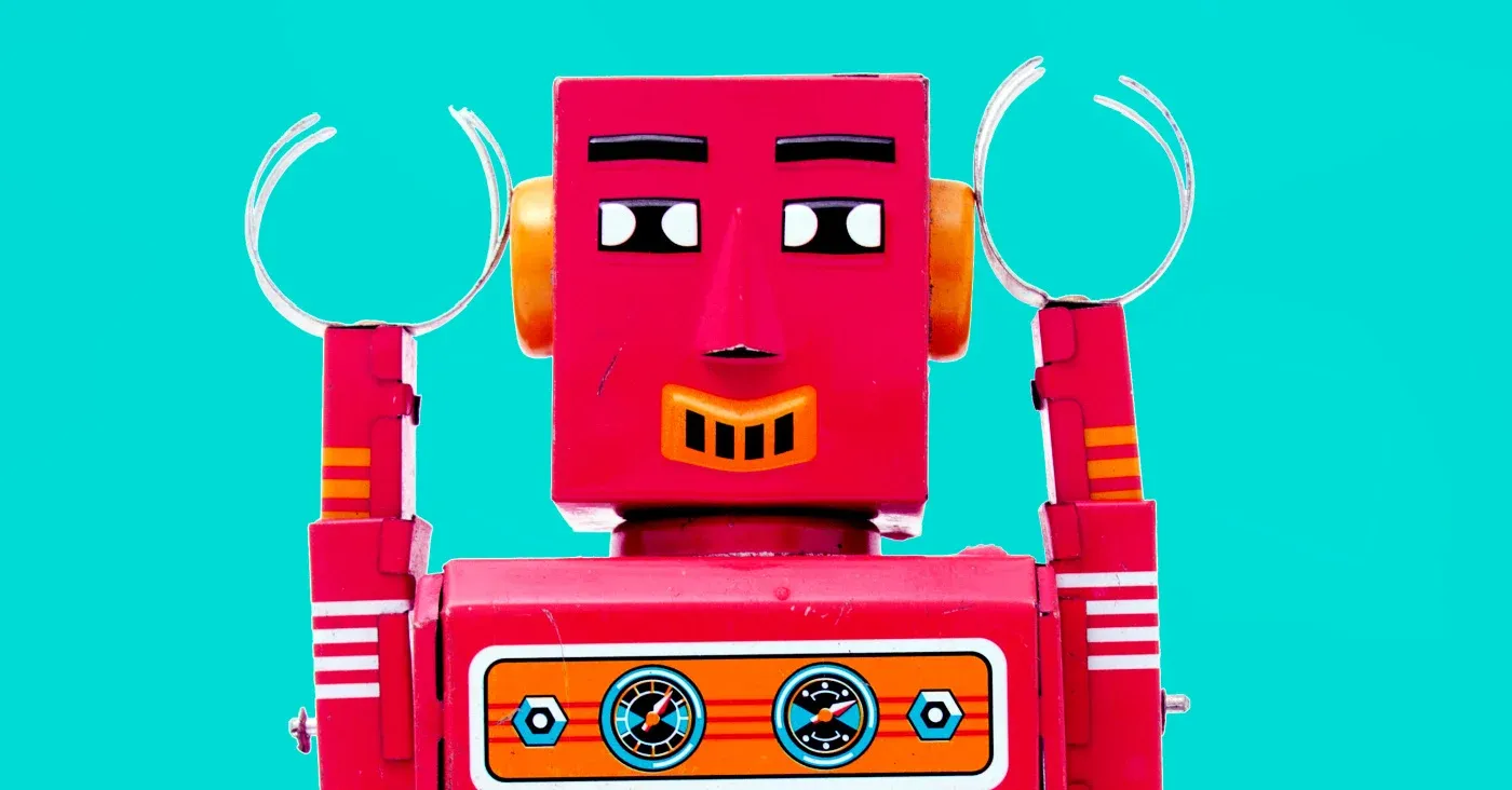 friendly retro robot toy