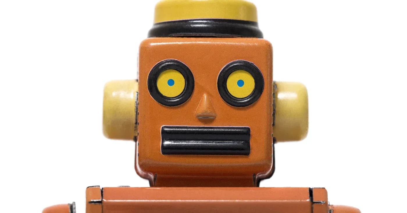 retro toy robot face