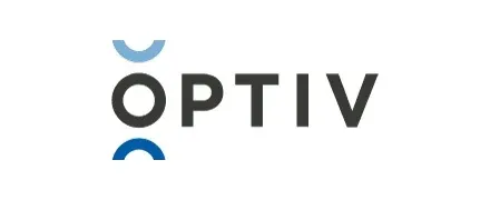 optiv logo dark text blue icon