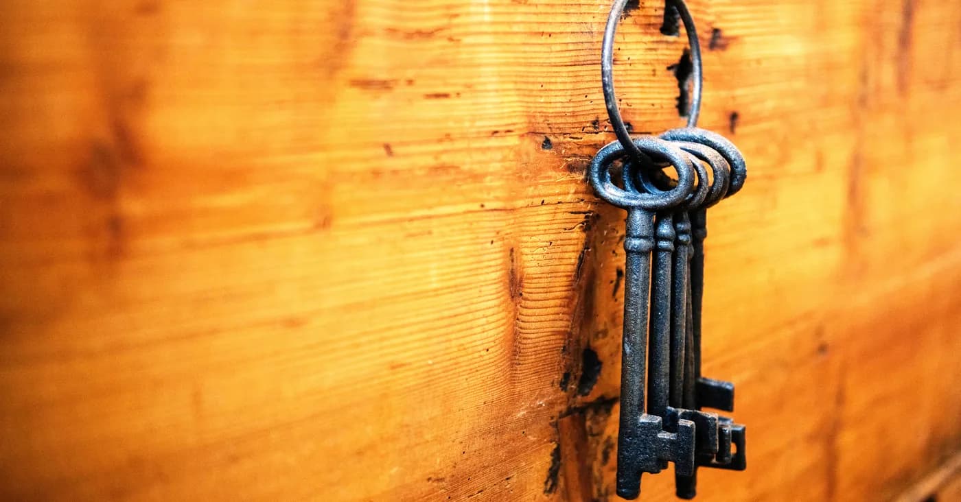 old iron keys on a ring