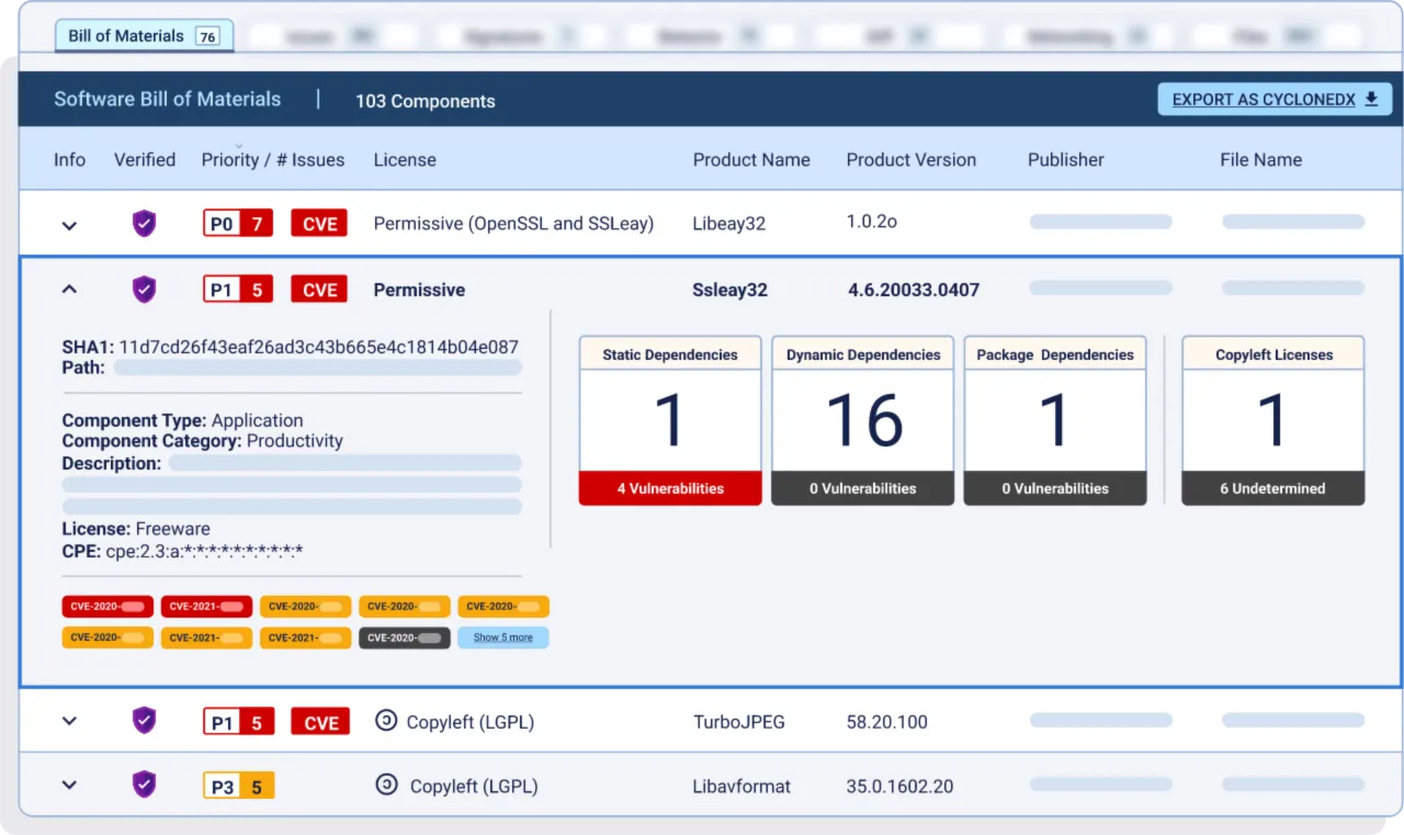 software bill of materials