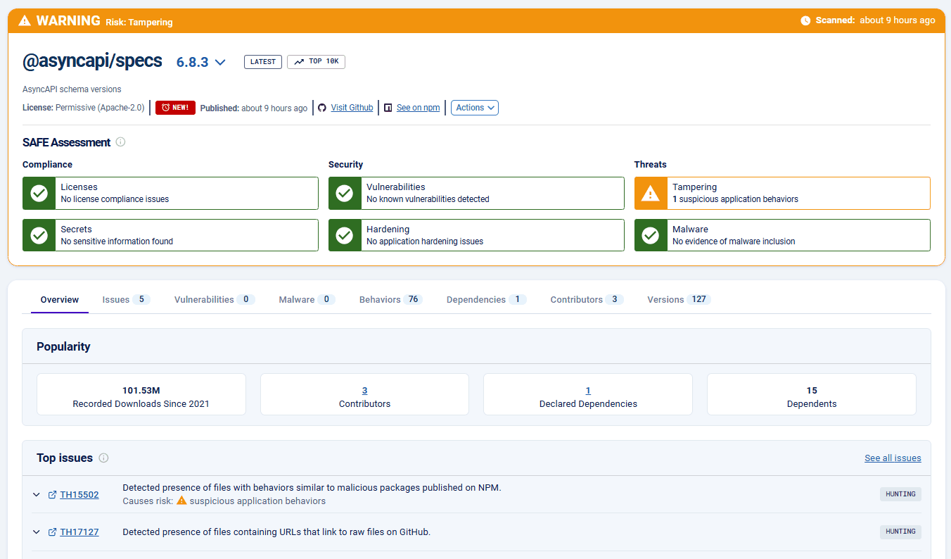 RL Spectra Assure automate detection of this threat