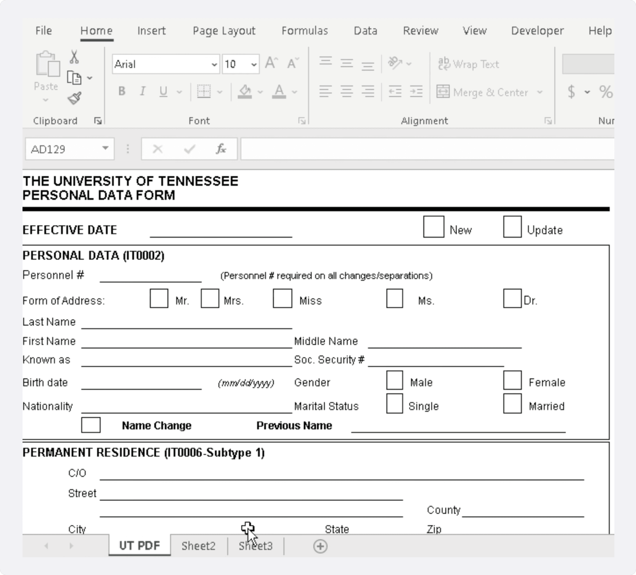 MalDoc “UT.xls” as viewed by user