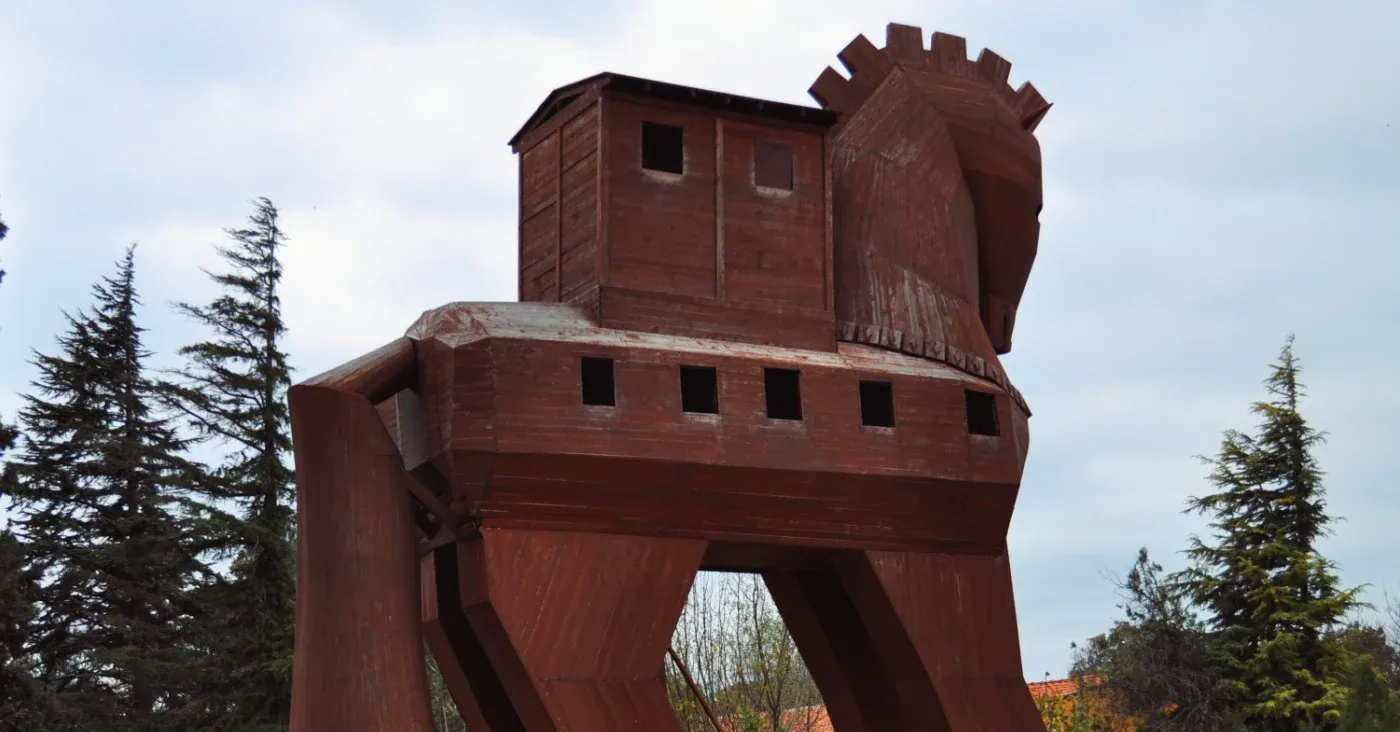 wooden trojan horse replica