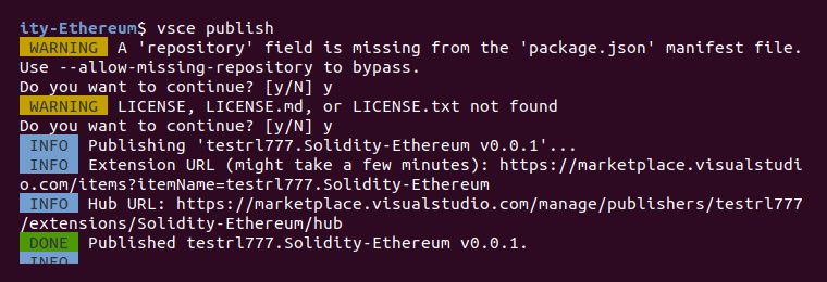 Successful publishing using name of previously malicious extensions