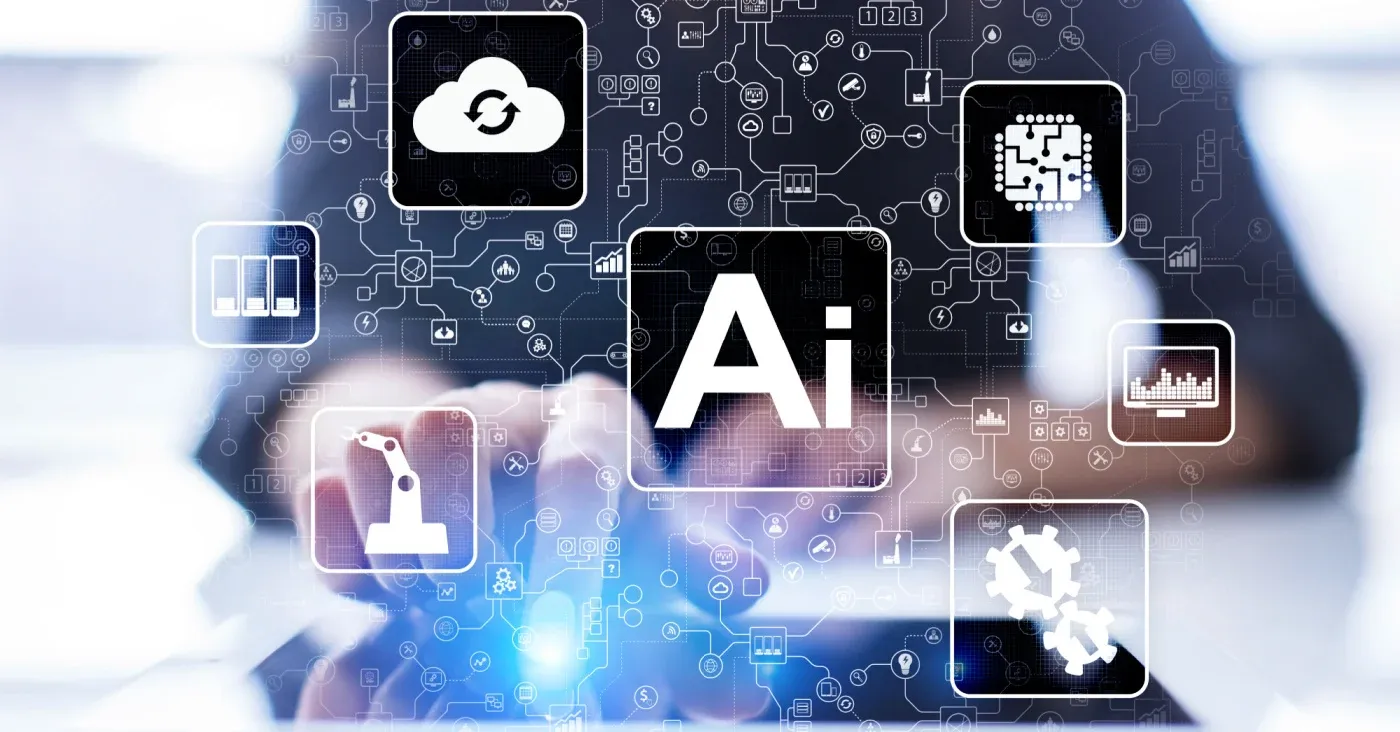 matrix of icons coming out of a tablet