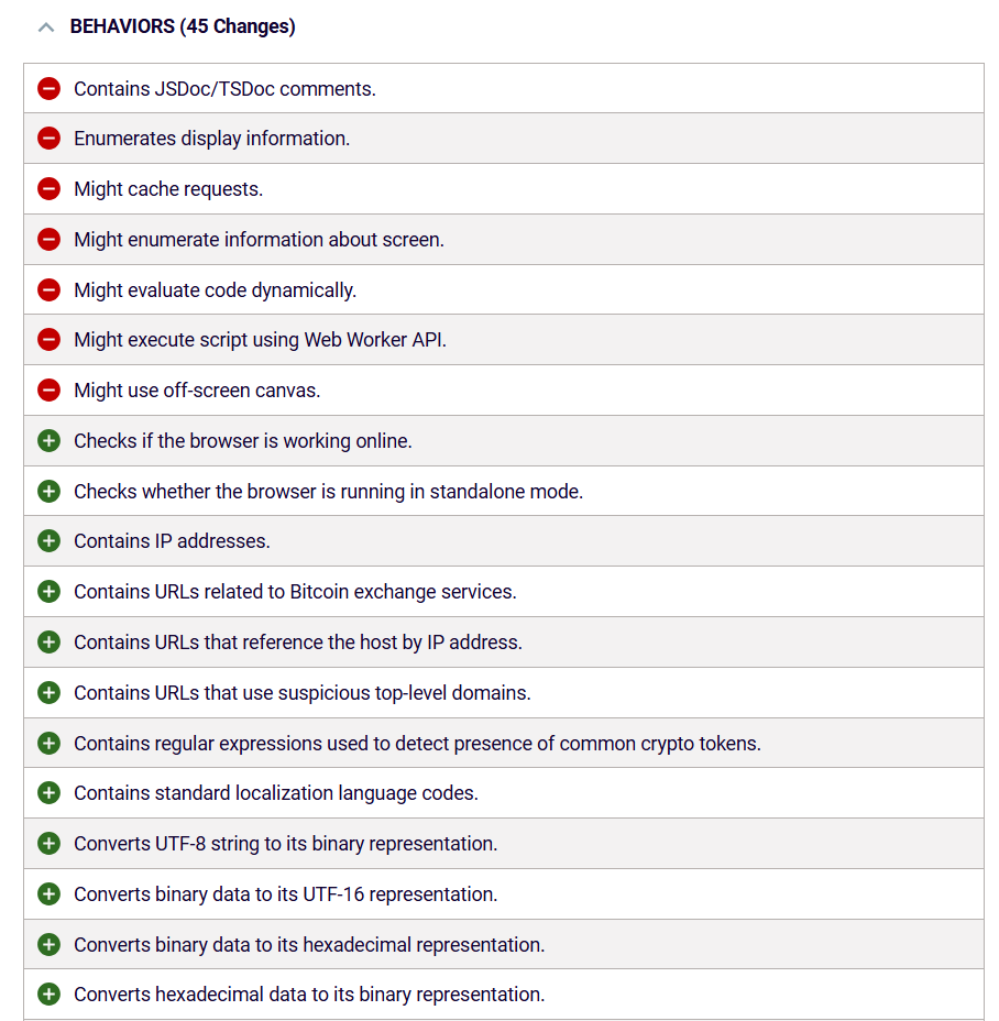 changes in package behaviors