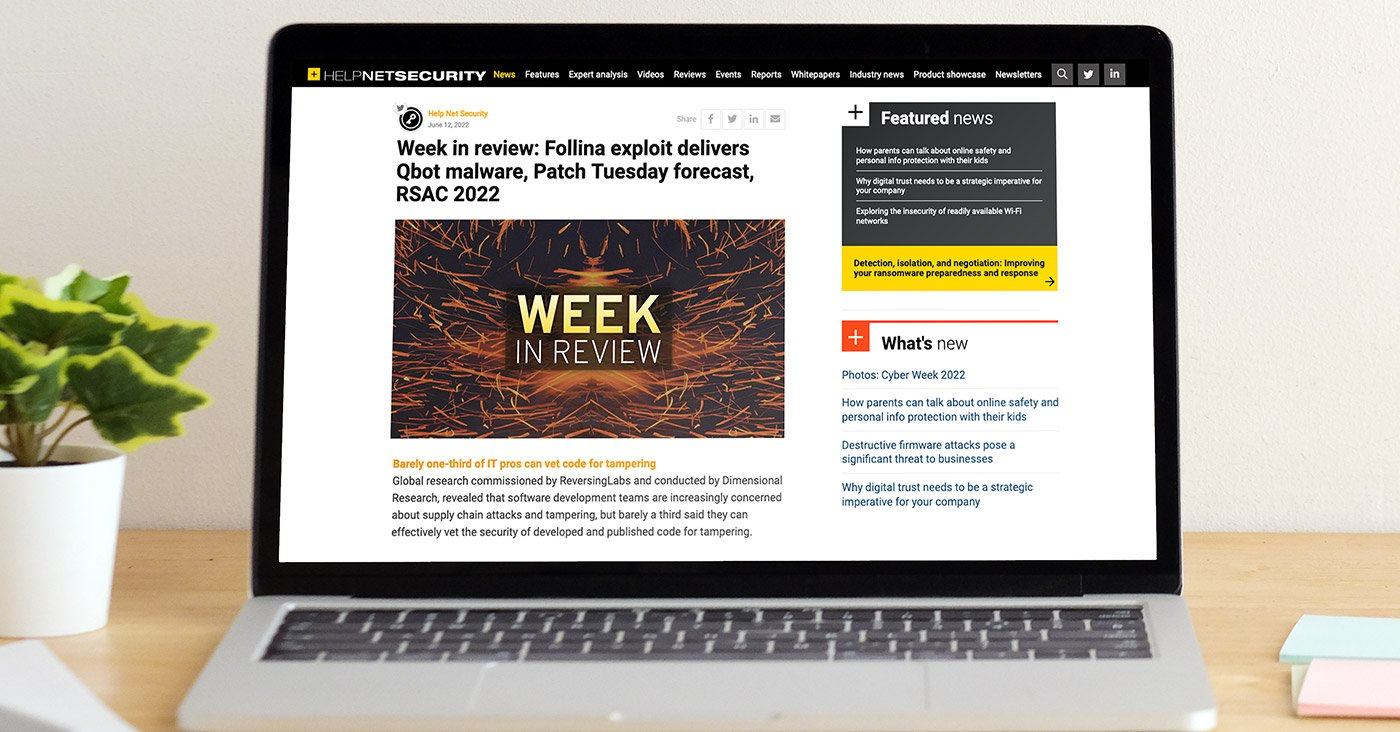 Help Net Security: Week In Review: Follina Exploit Delivers Qbot ...